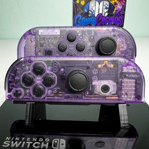 Atomic Purple Clear - Black Accents - Custom Joycons for the Nintend Switch