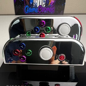 Silver Chrome - Colorful Shiny Buttons - Custom Joycons for the Nintend Switch
