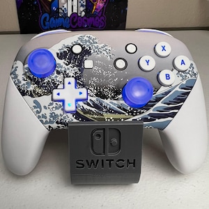 Kanagawa theme - RGB LED - Custom Wireless Pro Controller for The Switch Or PC