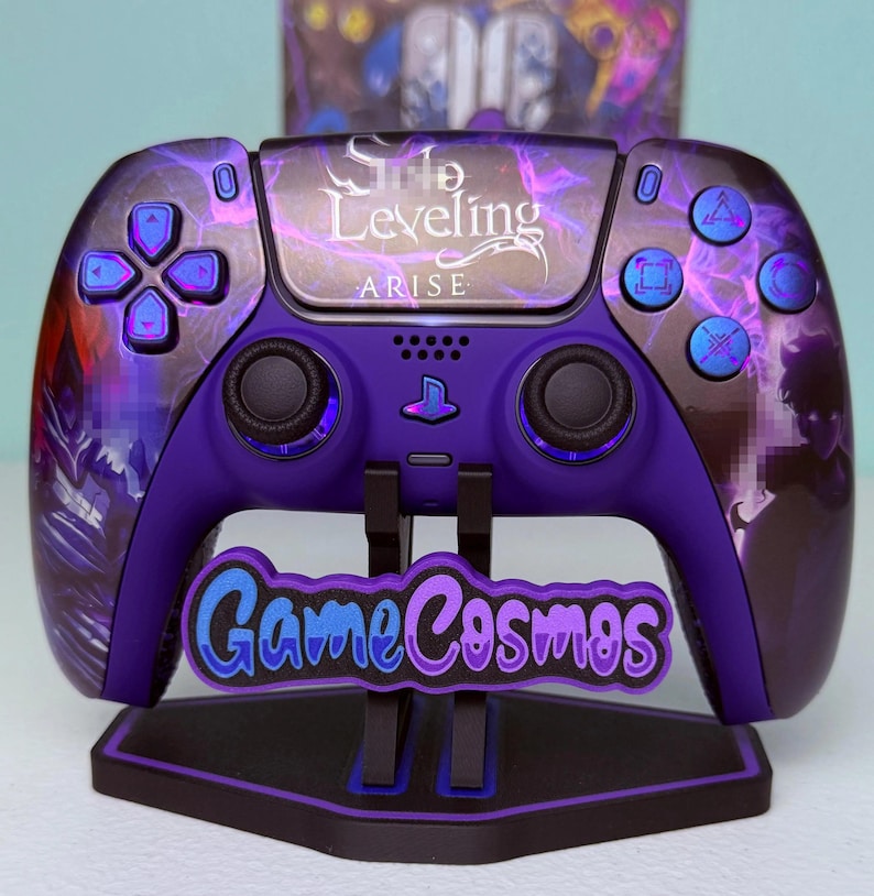 Anime Manga Leveling - Glossy Finish - RGB LED - Custom Wireless Controller for PS5 Or PC image 1