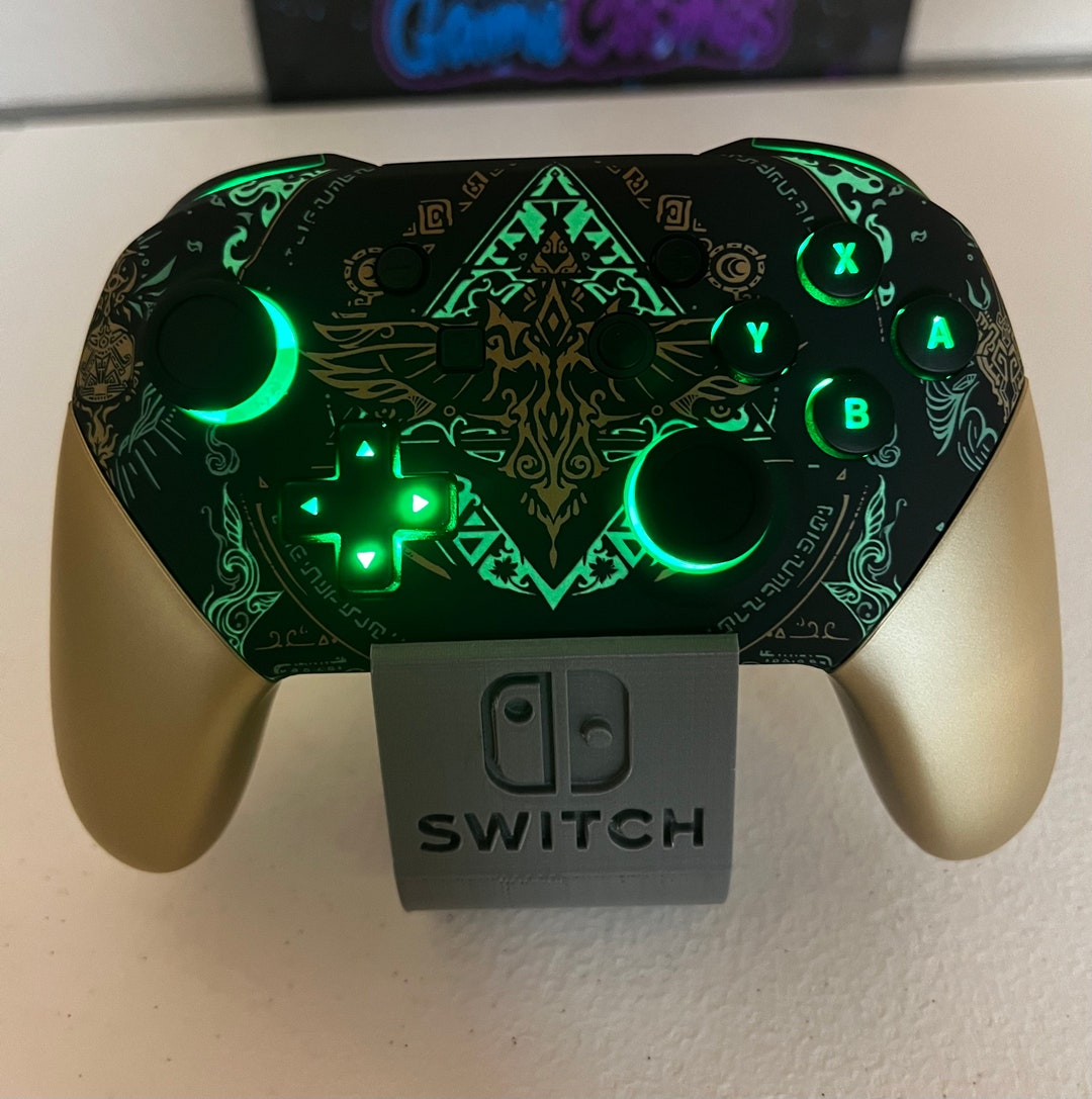 Zelda TOTK RGB Led Glow in the Dark Custom Pro Controller