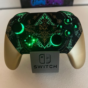 Zelda TOTK - RGB LeD - Glow in the Dark - Custom Pro Controller for The Switch or PC