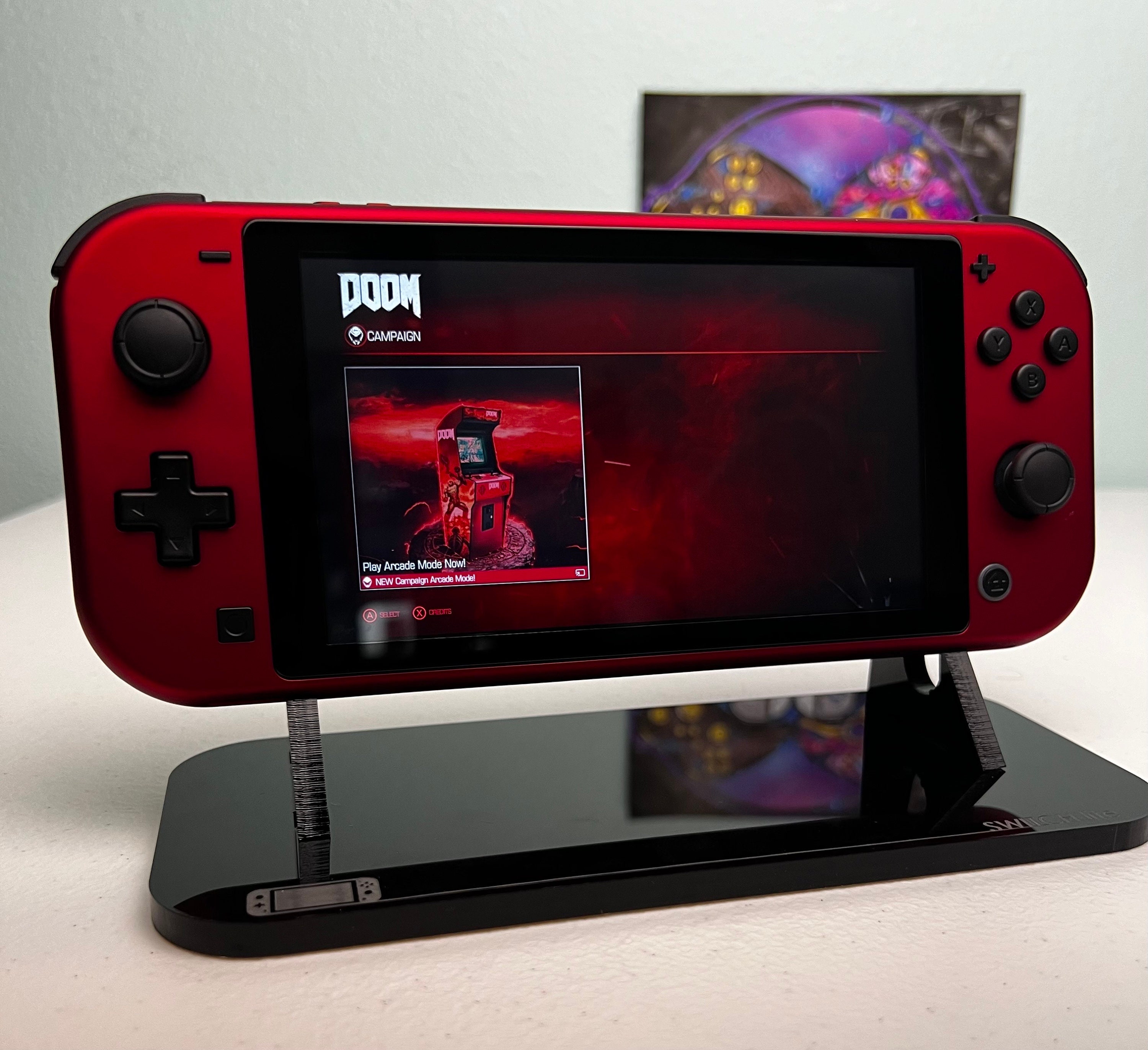 Nintendo Switch Lite本体 スカーレットレッド　カスタムシェル Scarlet Red Soft Touch - Black Accents - Custom Switch Lite