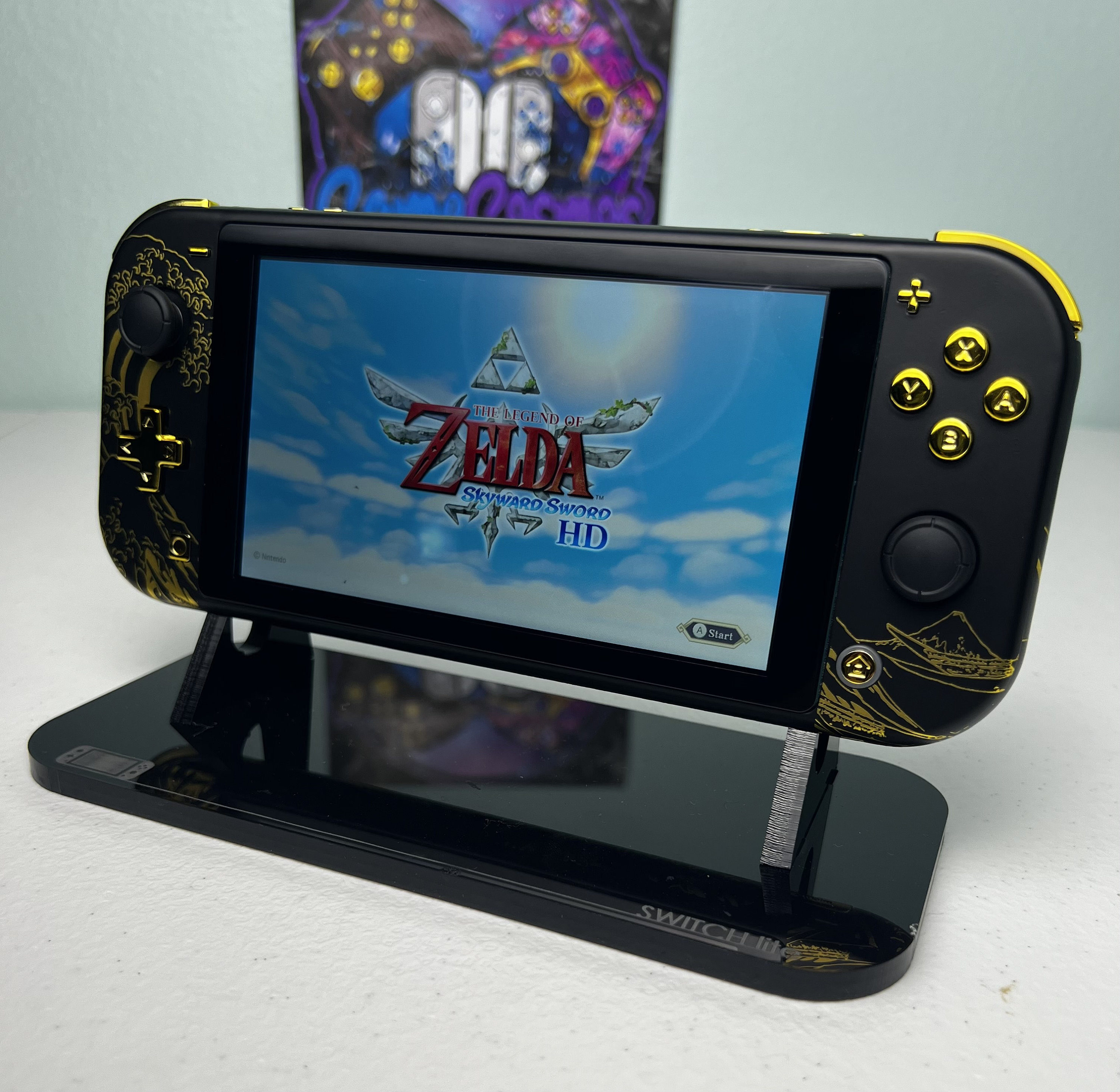 Great Wave Kanagawa Matte Finish - Gold and Black - Custom Switch