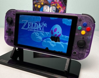Nintendo Switch Lite 紫 Amazon.com: eXtremeRate Clear Atomic Purple DIY Replacement