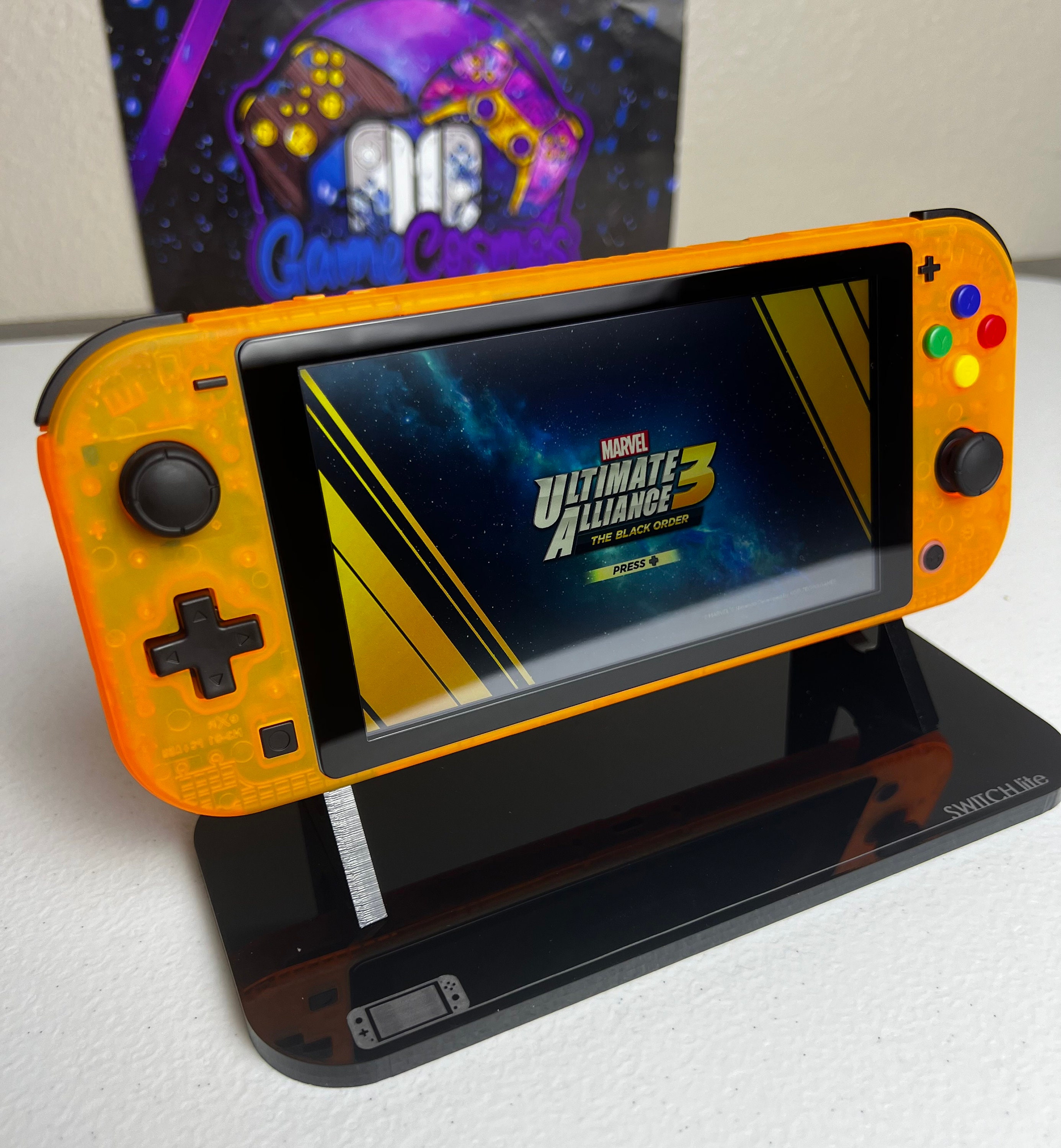 Transparent Orange - Black Accents & Colorful ABXY - Custom Switch
