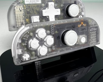 透明クリアDPAD - ホワイトアクセント - Nintendo Switch用カスタムJoy
