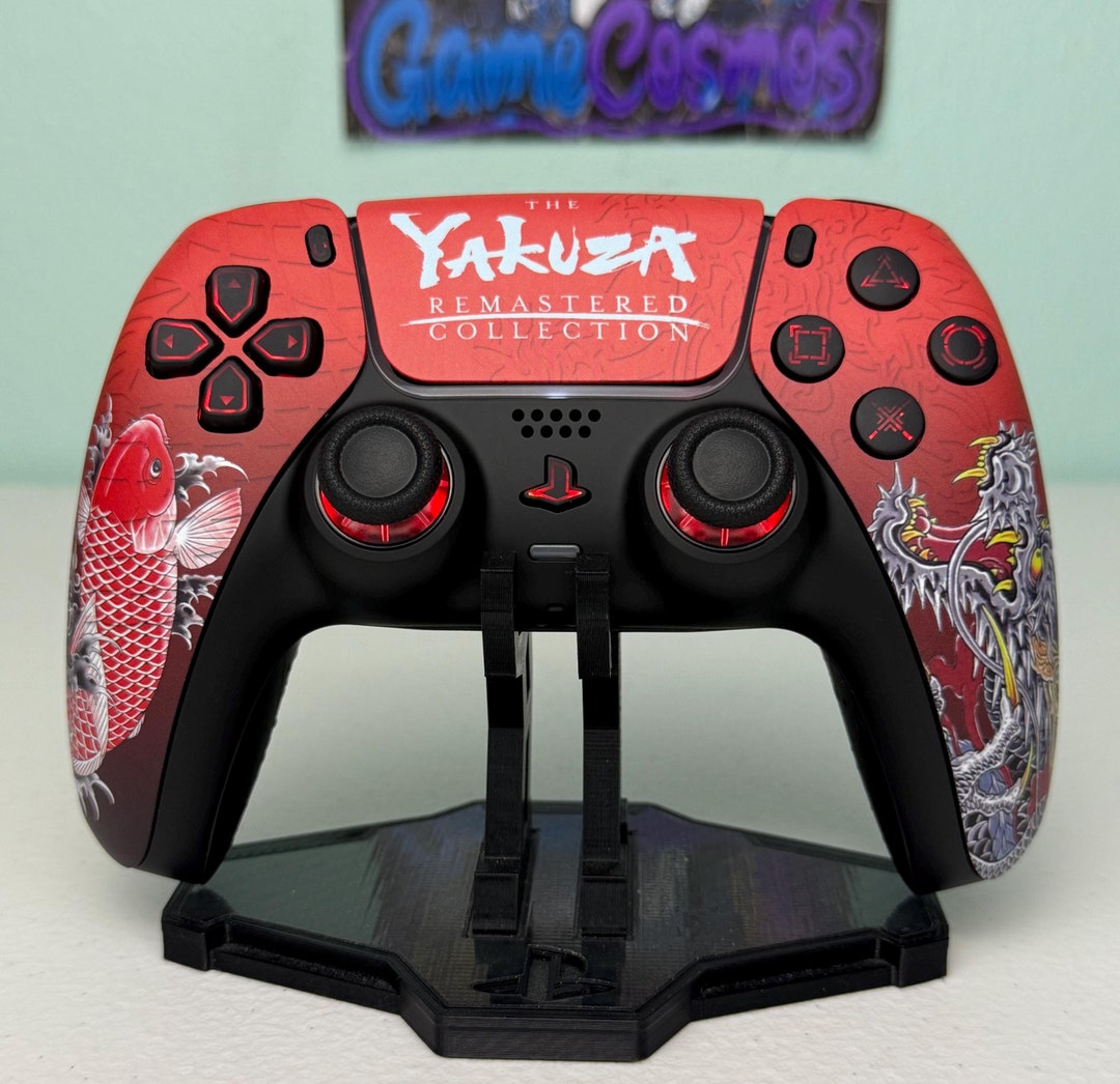 PS5★カスタム★カスタマイズ★ワイヤレス★コントローラ★ジャンク★中古★LED Japanese Yakuza Gang - RGB LED - Custom Wireless Controller for