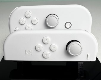 Pure White Soft Touch - Pastel Accents -  Custom Joycons for Nintend Switch