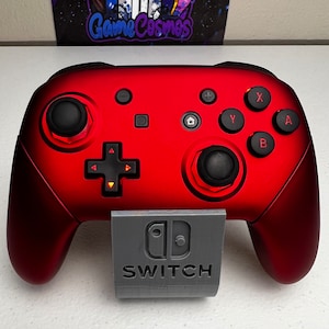 Soft Touch Scarlet Red - RGB LED - Gated Sticks - Custom Pro Controller für Die Switch Oder PC