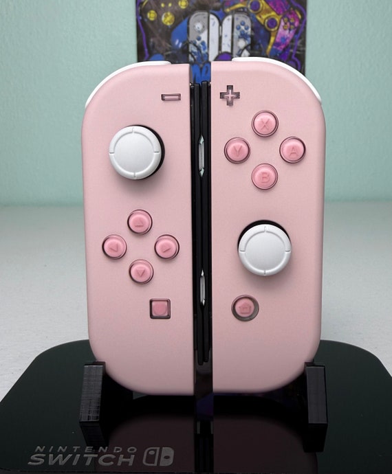 桜ピンク + ジェリーボタン - ホワイトアクセント - Nintendo Switch 1