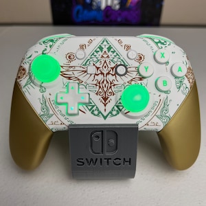 Zelda TOTK - RGB LeD - Glow in the Dark - Custom Pro Controller for The Switch or PC