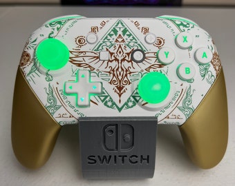 Zelda TOTK - RGB LeD - Glow in the Dark - Custom Pro Controller for Nintendo Switch or PC