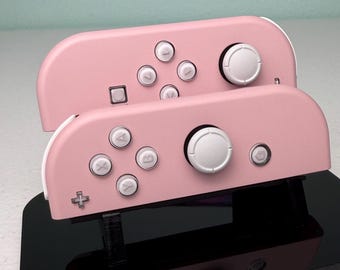 桜ピンク＋白のジェリーボタン - Nintendo Switch用カスタムジョイコン