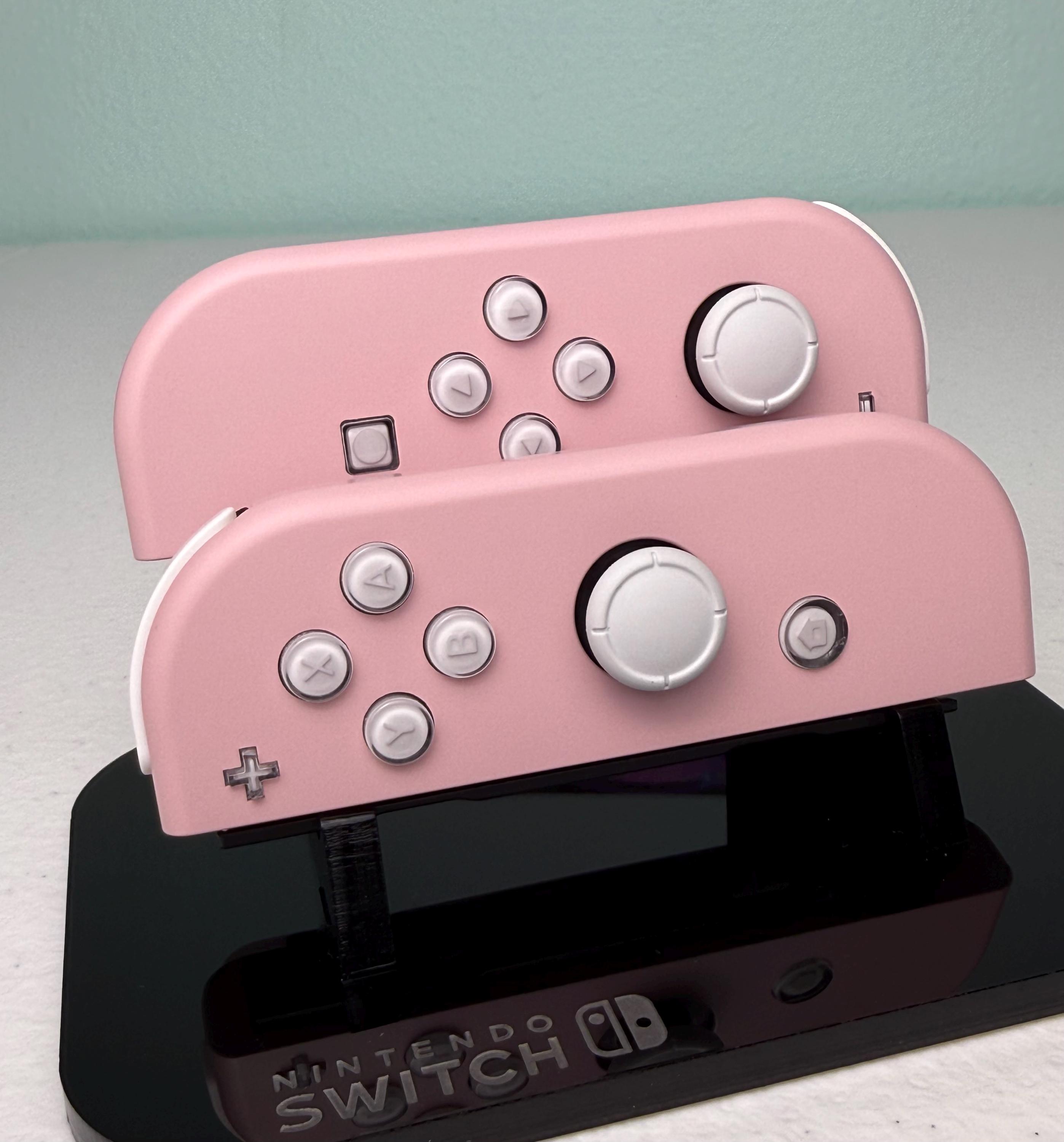 桜ピンク＋白のジェリーボタン - Nintendo Switch用カスタムジョイコン