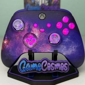 Mando inalámbrico Galaxy Atomic Purple - LED RGB - Personalizado para Xbox o PC