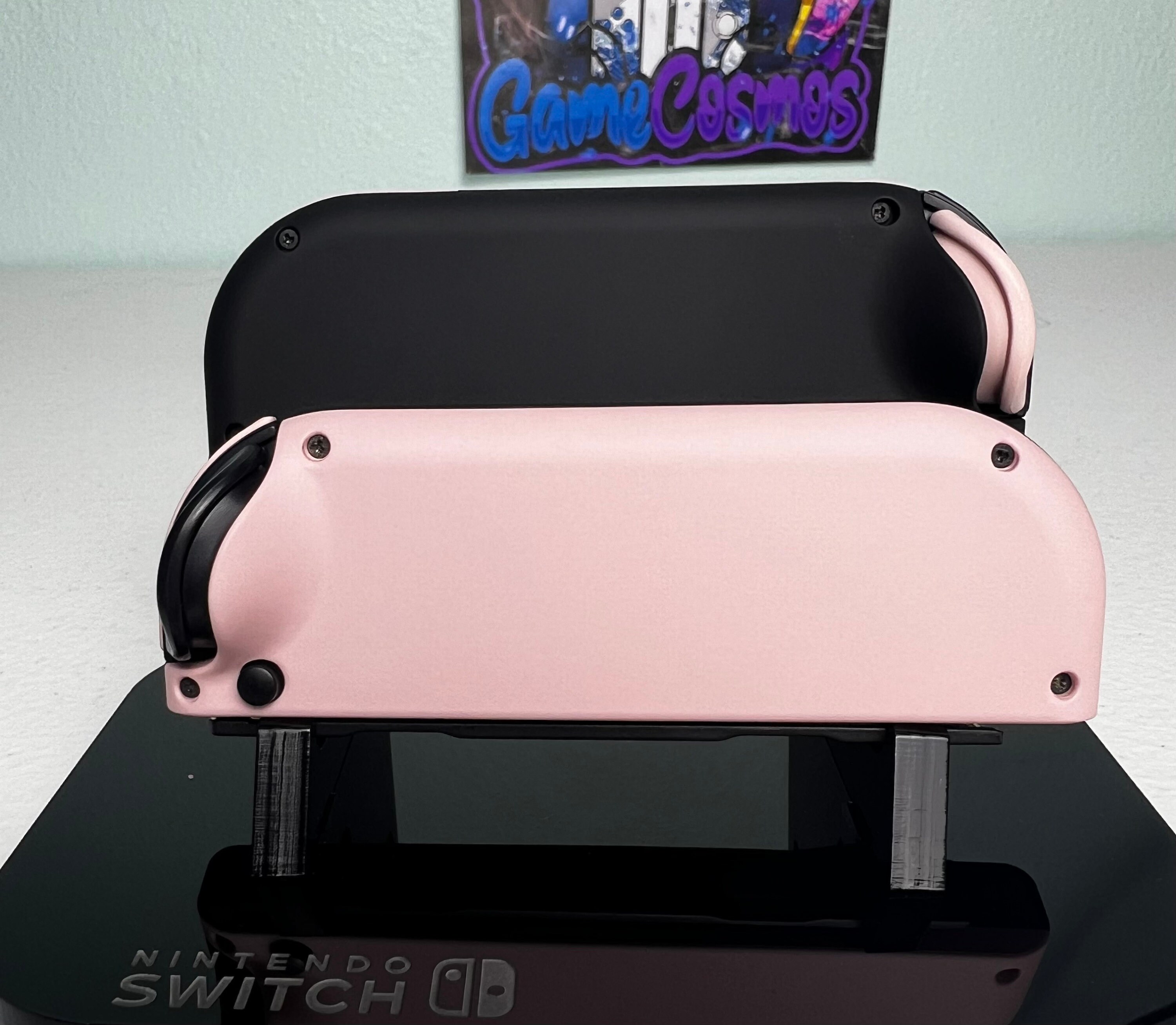 Sakura Pink & Black - Soft Touch Finish - Custom Joycons for the