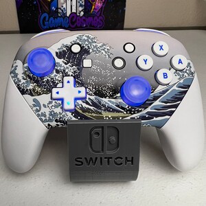 Kanagawa theme - RGB LED - Custom Wireless Pro Controller for The Switch Or PC