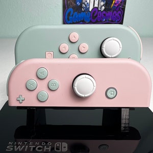 Light Cyan & Sakura Pink - Soft Touch Finish - Custom Joycons for Nintend Switch