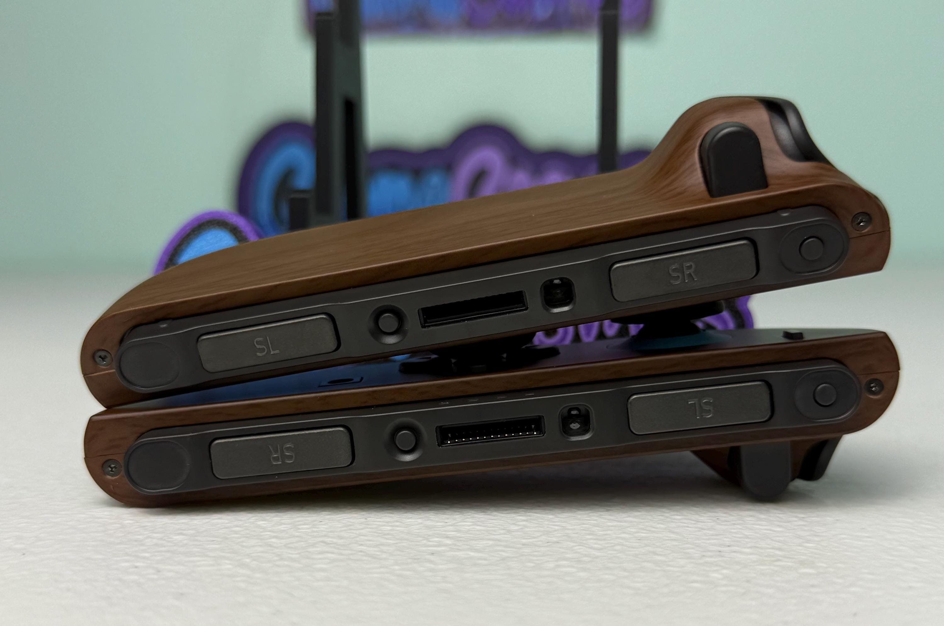 木目調 - ブラックアクセント - Nintendo Switch 2用カスタムJoycon 2