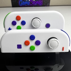 Soft Touch Pure White - Colorful Buttons - Custom Joycons for the Nintend Switch