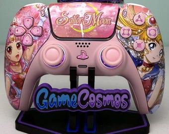 Anime Manga - Pastel Pink - RGB LED - Custom Wireless Controller for PS5 Or PC