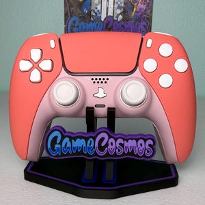 Hot Pink X Baby Pink - Vita accenter - Anpassad trådlös handkontroll för PS5 eller PC