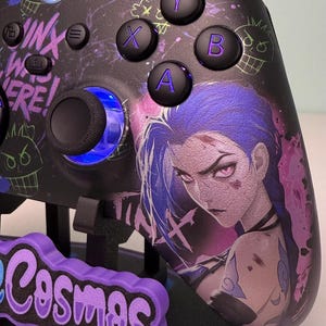 Jinx Arcane LoL - RGB LED - Custom Wireless Controller for Xbox or PC LED Controller