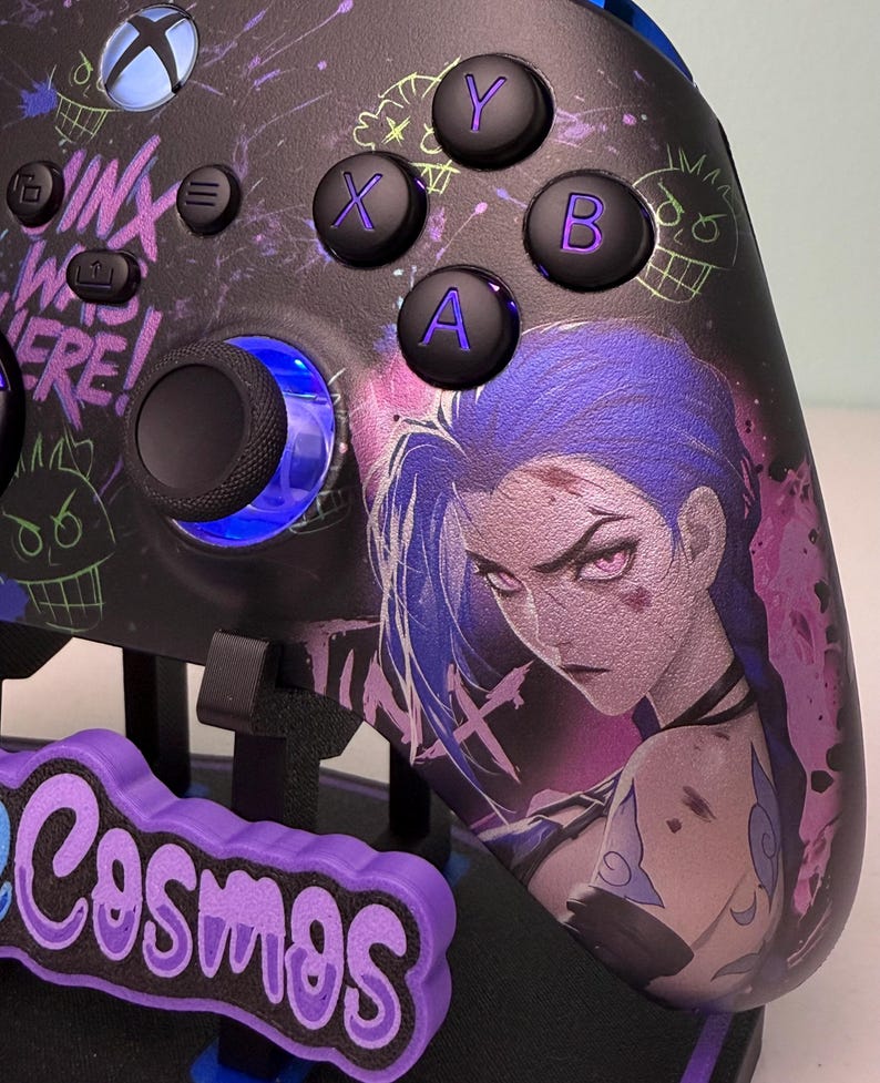 Jinx Arcane LoL - RGB LED - Custom Wireless Controller for Xbox or PC LED Controller