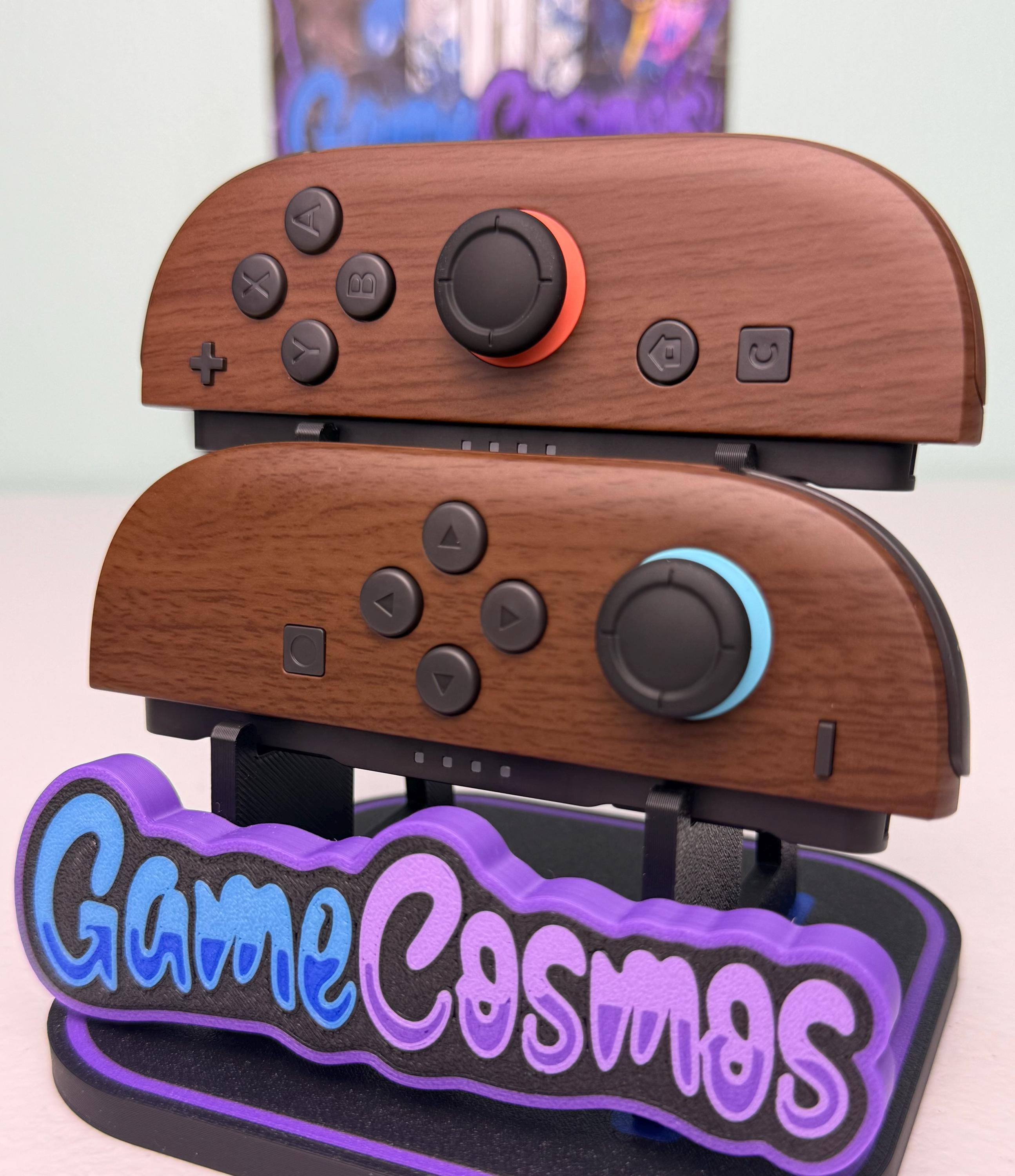 木目調 - ブラックアクセント - Nintendo Switch 2用カスタムJoycon 2