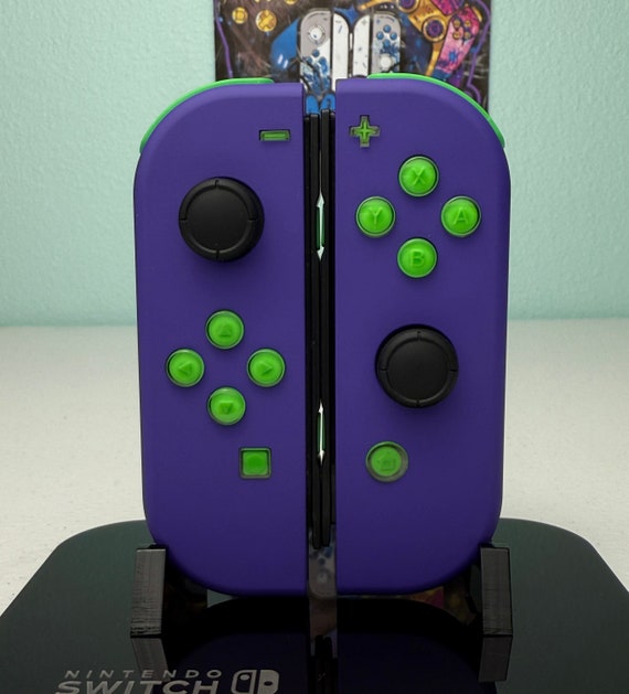 Soft Touch Purple - Lime Jelly Buttons - Custom Joycons for the Soft Touch Purple - Lime Jelly Buttons - Custom Joycons for the
