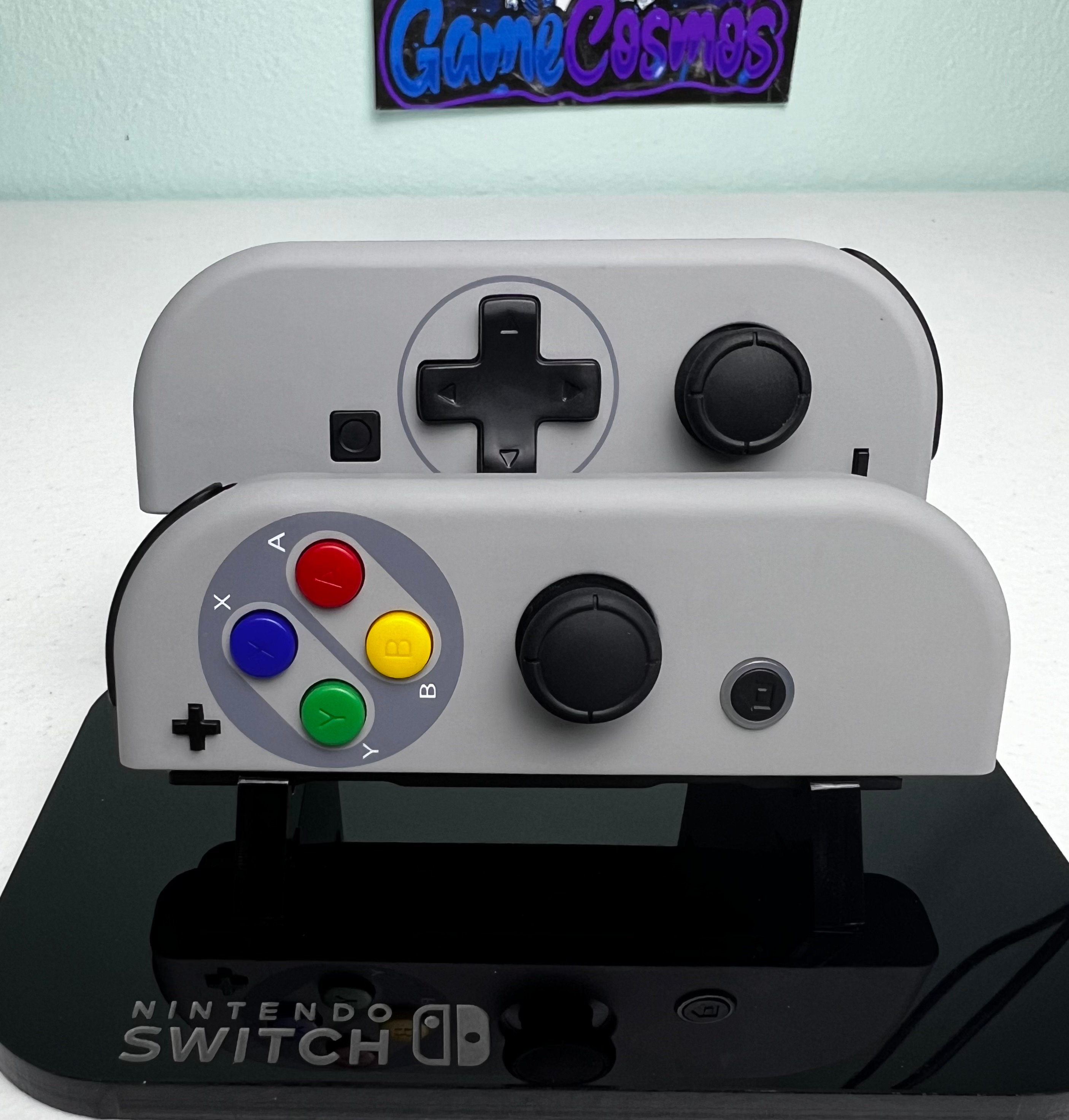 【美品】カスタムJoy-con　WHITE×BLACK COOLモノトーン Joy-con LED MOD White With Black Backlit Buttons and D-pad