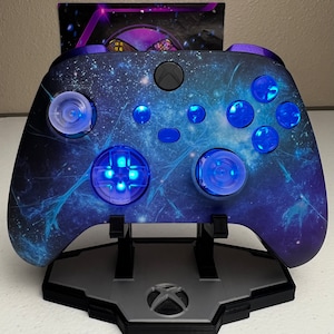 Galaxy Blue Nebula - RGB LED - Custom Wireless Controller for Xbox Or PC