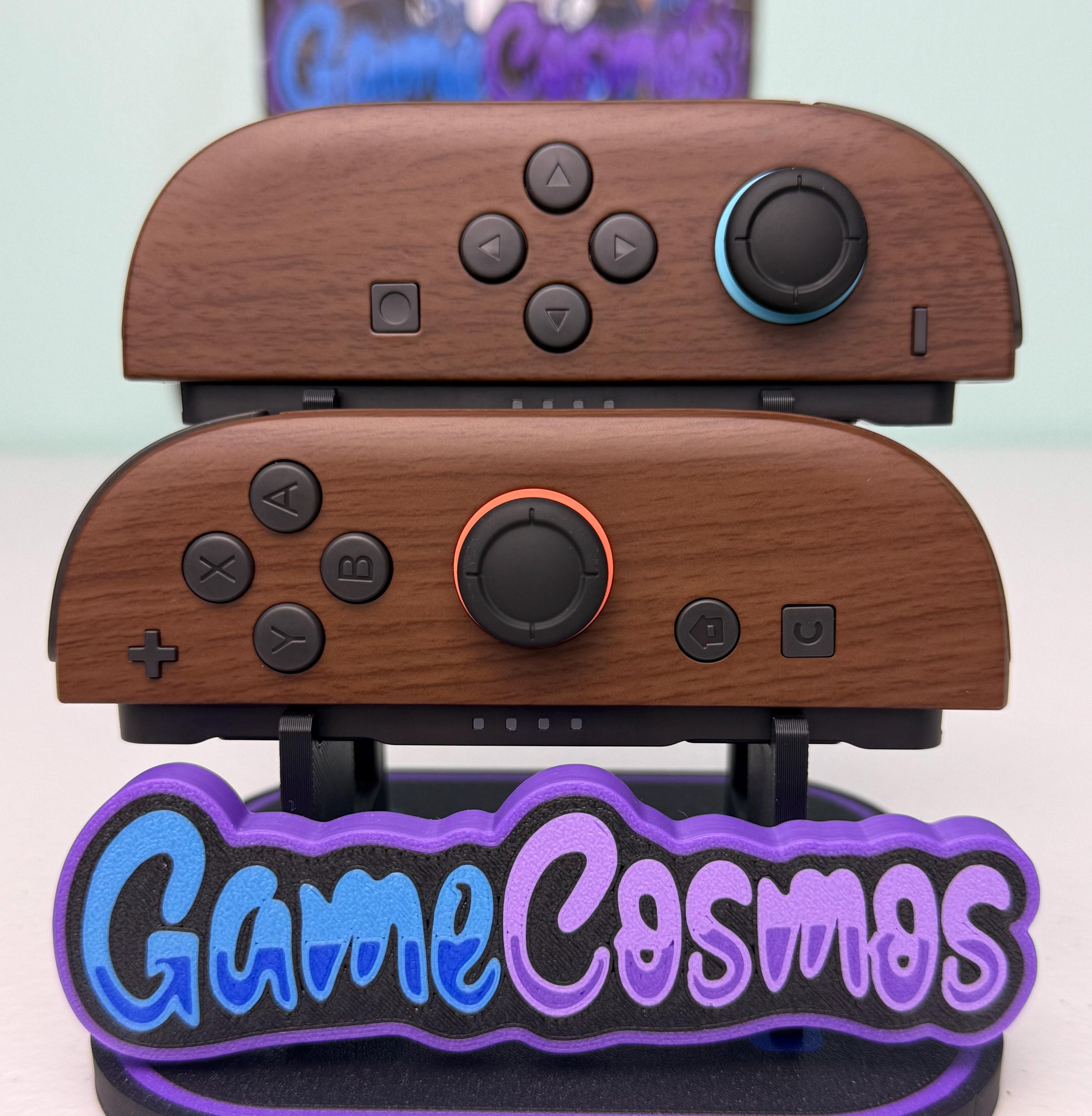 Switchジョイコン木目柄【カスタム】 木目調 - ブラックアクセント - Nintendo Switch 2用カスタムJoycon 2