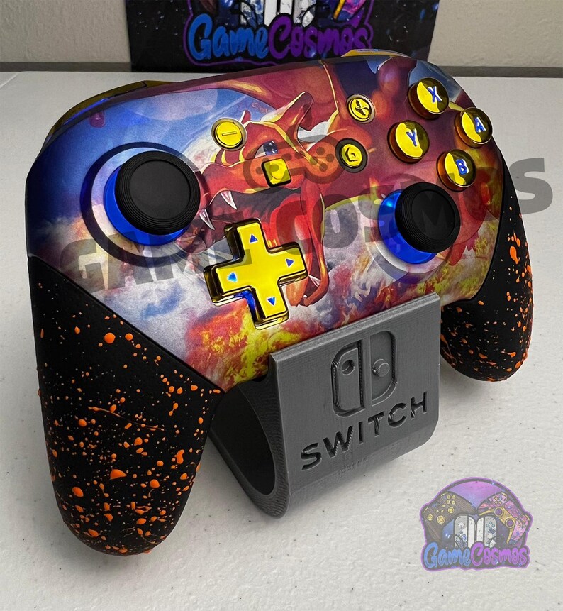 Nintendo Switch Controller Custom Design Fire Type Anime Theme - RGB LED - Custom Wireless Pro Controller for ...