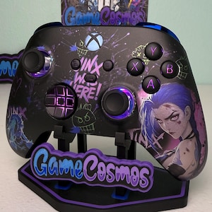 Jinx Arcane LoL - RGB LED - Custom Wireless Controller for Xbox or PC image 2