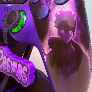 Anime Manga Leveling - Glossy Finish - RGB LED - Custom Wireless Controller for PS5 Or PC image 4
