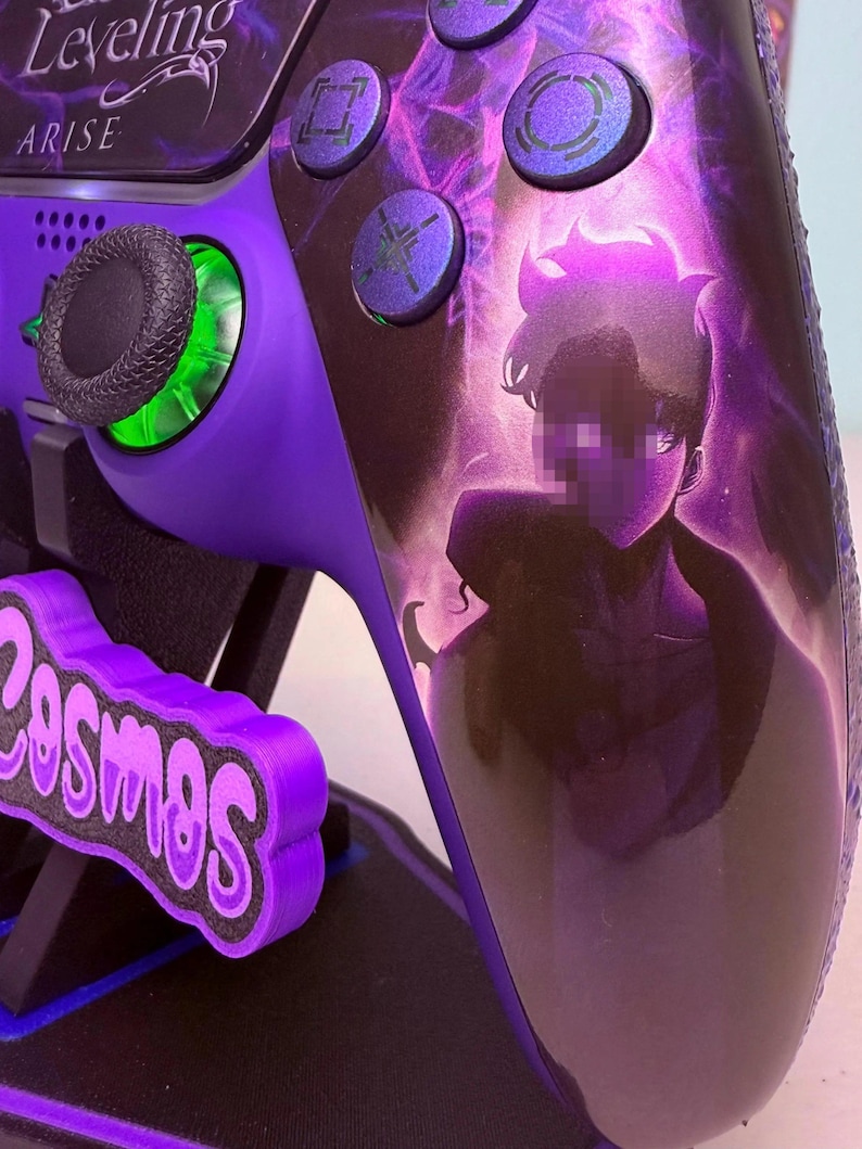 Anime Manga Leveling - Glossy Finish - RGB LED - Custom Wireless Controller for PS5 Or PC image 4