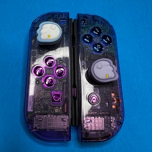 Gradient Glossy TwoTone - Blue Purple Chrome - Custom Joycons for Nintend Switch