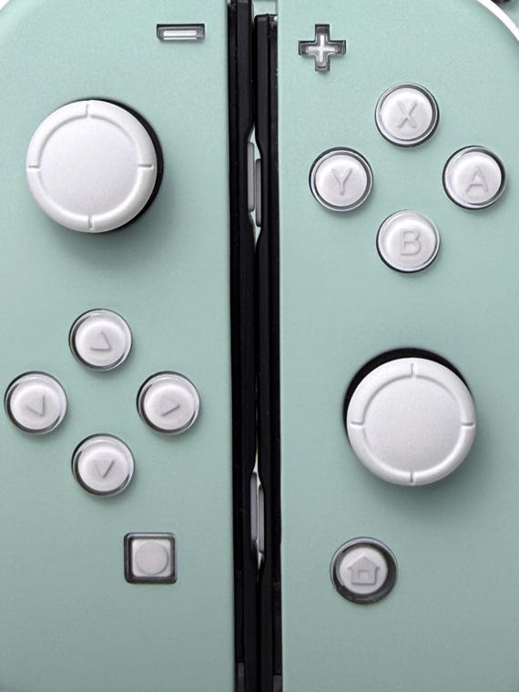 Light Cyan + Jelly Buttons - White Accents - Custom Joycons for