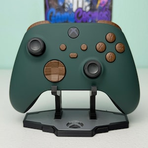 Controle sem fio personalizado para Xbox ou PC, nas cores Verde Pinheiro e Textura de Madeira - Toque Suave - para Xbox ou PC