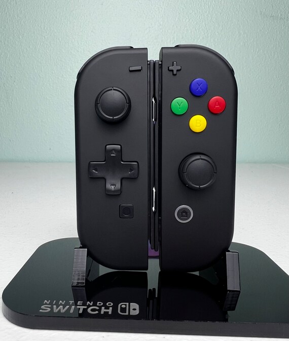 Soft Touch Midnight Black - DPAD Colored ABXY - Custom Joycons for