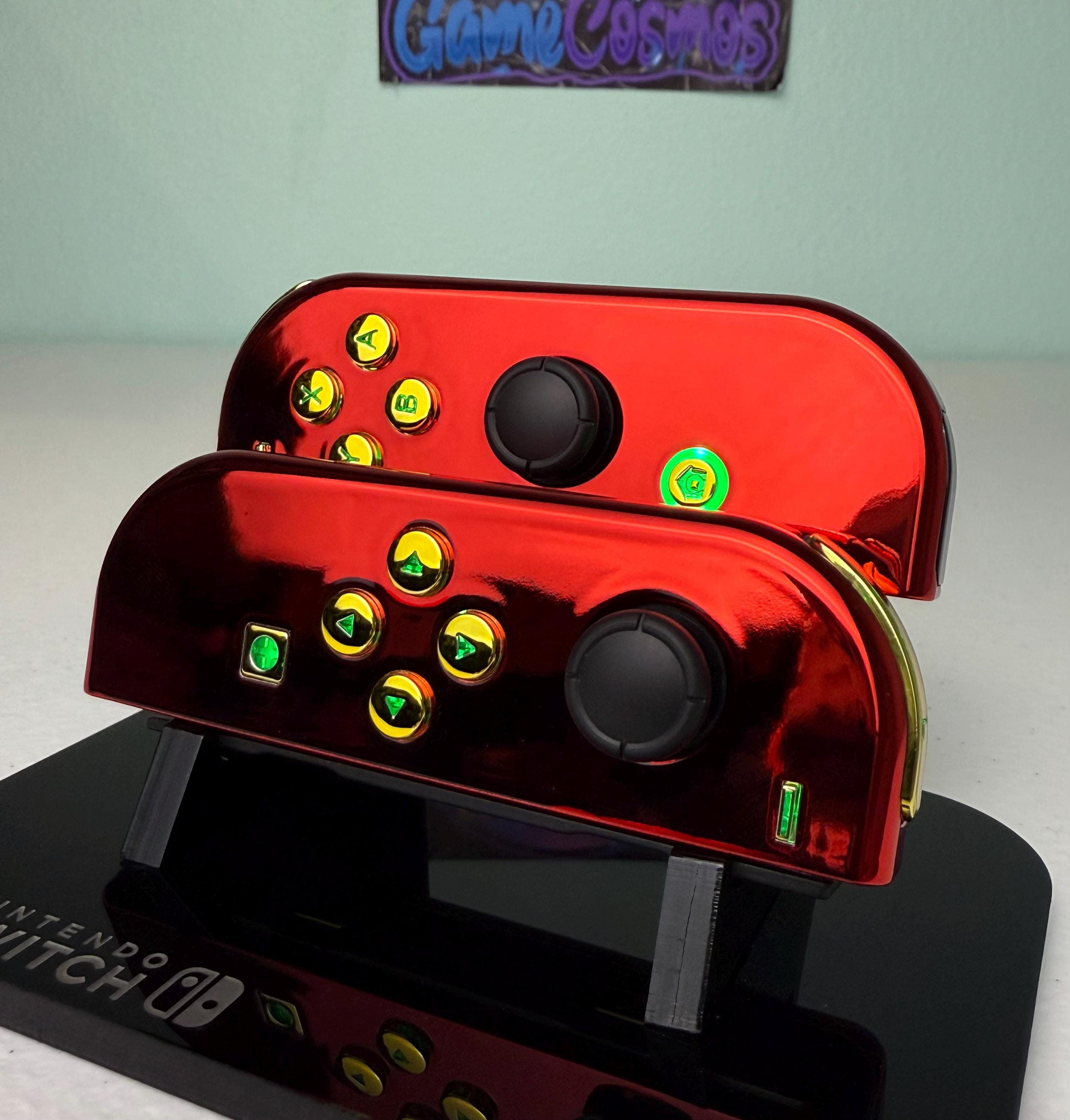 【美品】カスタムJoy-con　WHITE×REDメタリック 美品】カスタムJoy-conWHITE×REDメタリック