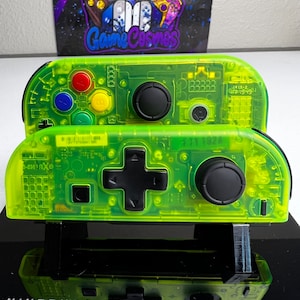 Transparent Lime Green - DPAD colorful ABXY - Custom Joycons for the Nintend Switch