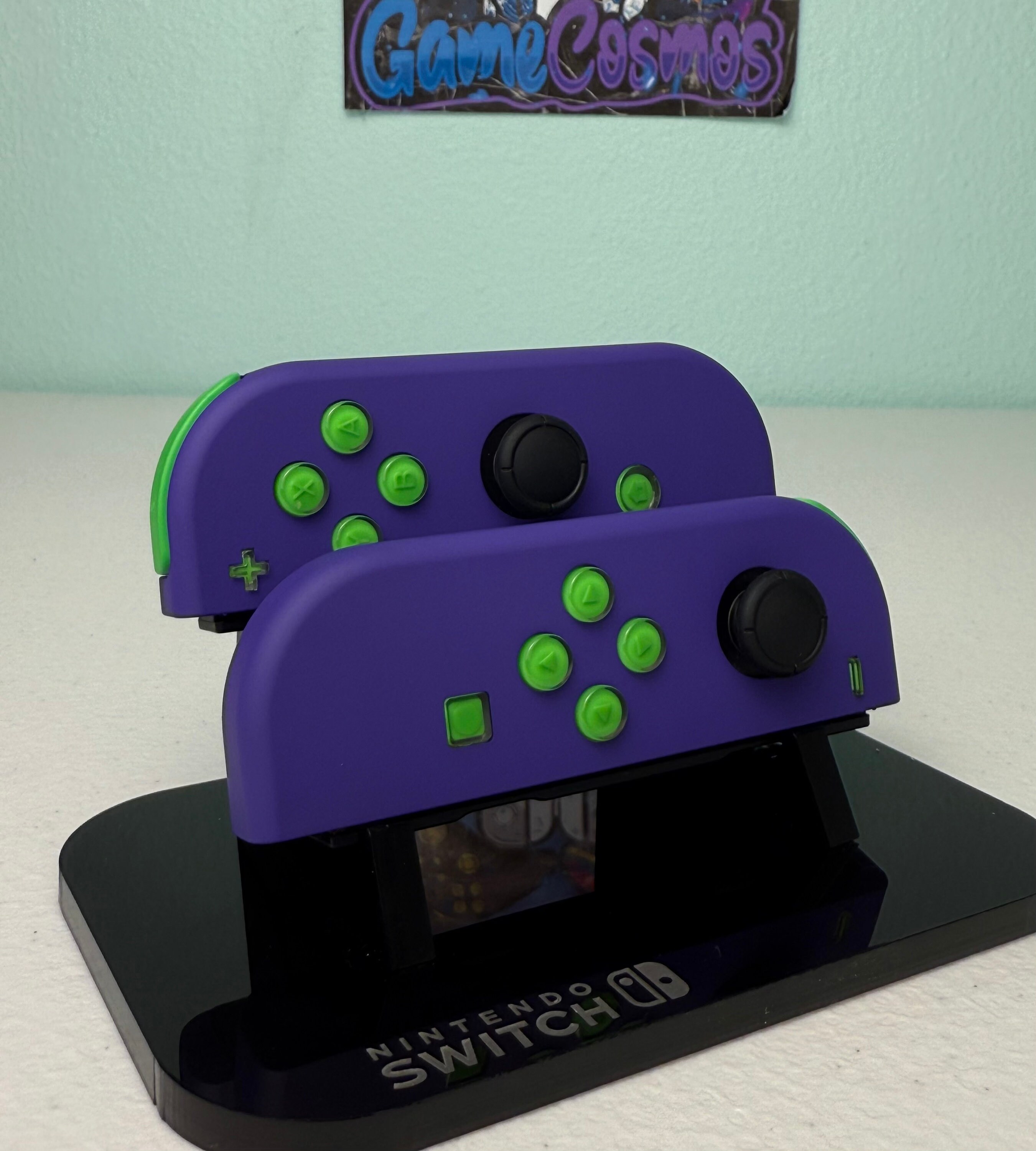Soft Touch Purple - Lime Jelly Buttons - Custom Joycons for the