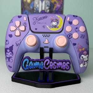 Cute Violet Rabbit - RGB LED - Pink Accents -Custom Wireless Controller for PS5 Or PC NON LED Controller