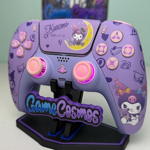 Cute Violet Rabbit - RGB LED - Pink Accents -Custom Wireless Controller for PS5 Or PC