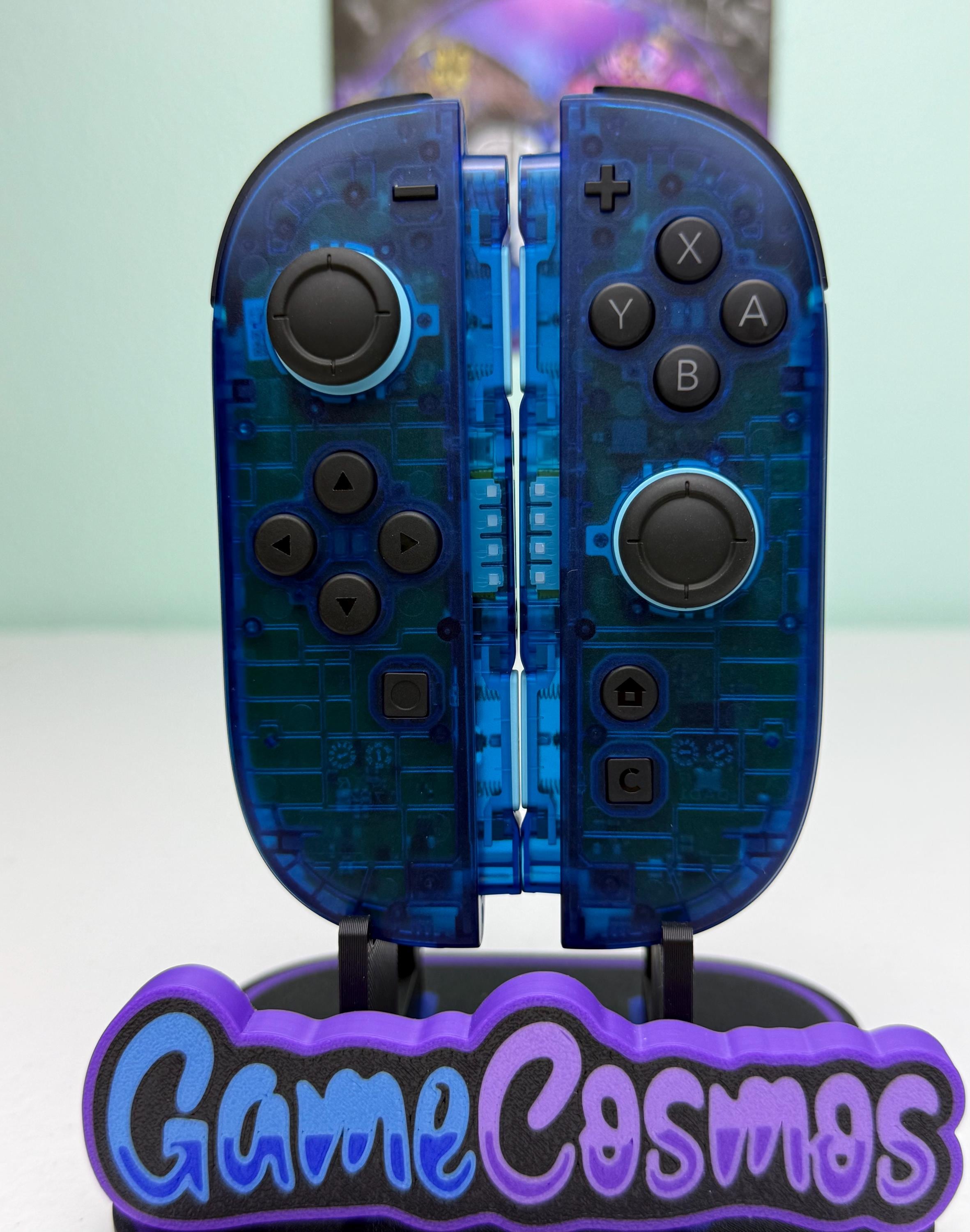 Clear Blue - Black Accents - Custom Joycon 2 for the Nintendo