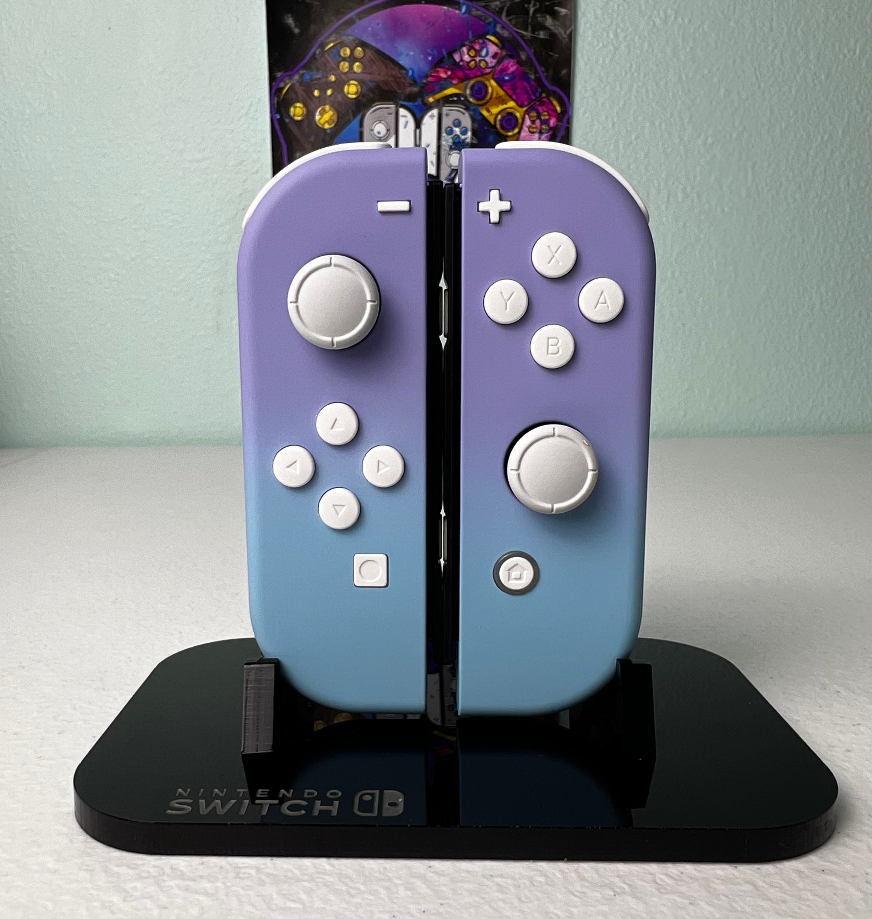 Two-tone Pastel - Violet & Baby Blue - Custom Joycons for the