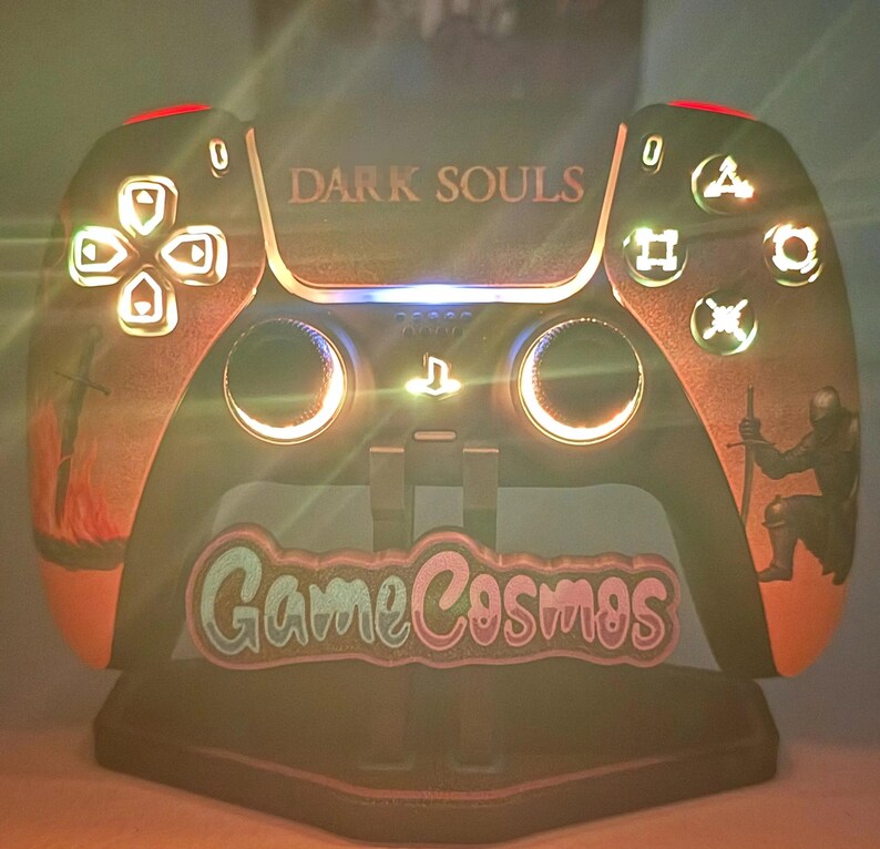 Soulsborne Dark aRPG - RGB LED - PS5またはPC用カスタムワイヤレスコントローラー - コントローラー LED Controller